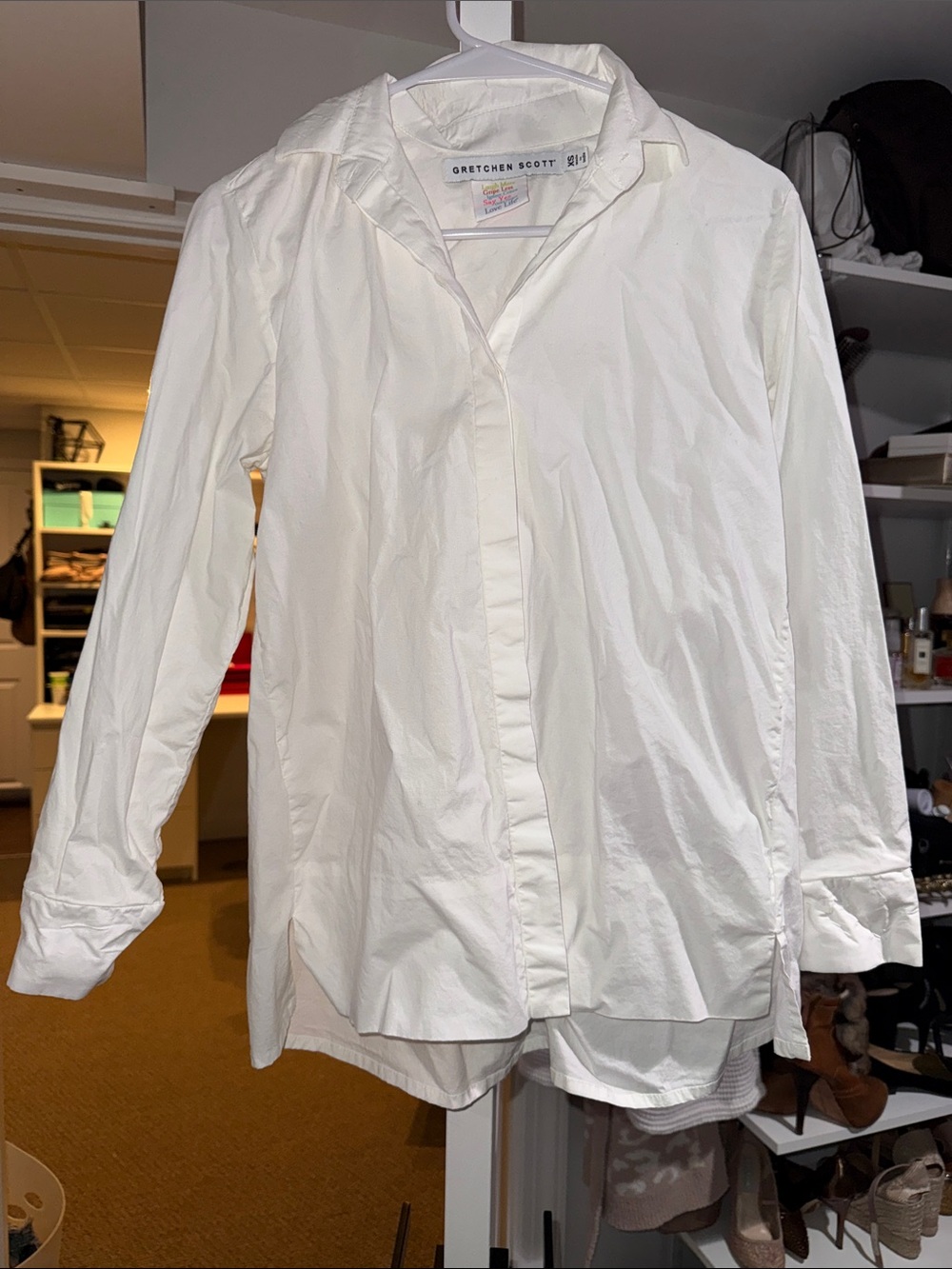 Gretchen Scott Designs White Button-Down Long Sleeve Shirt